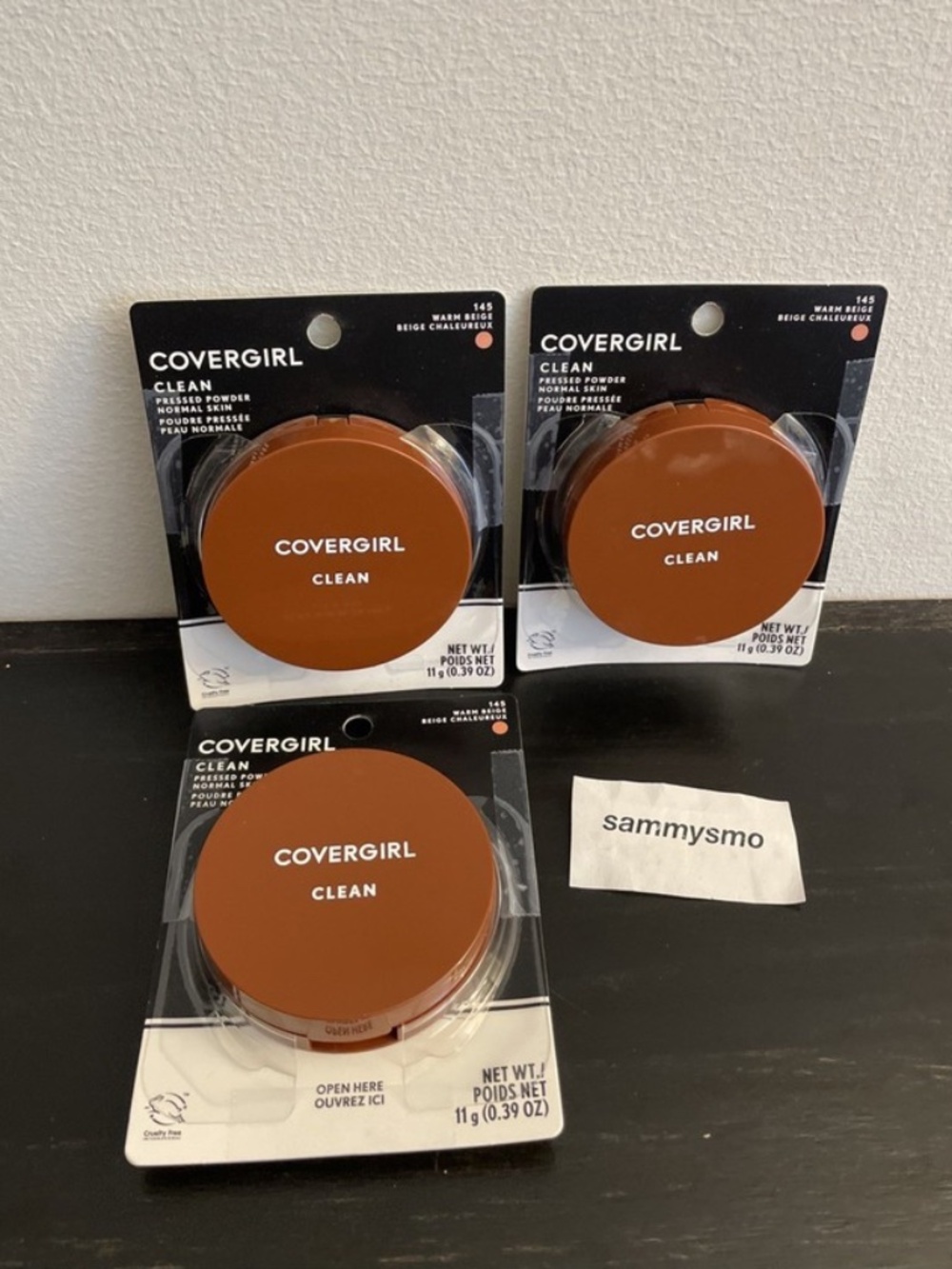 Covergirl Clean Pressed Powder 145 Warm Beige, Original Talc, x3 READ DESCRIPT